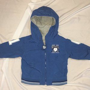 Boys Reversible Jacket Sz 18M by Wonderkids - Blue Gray Baseball Theme